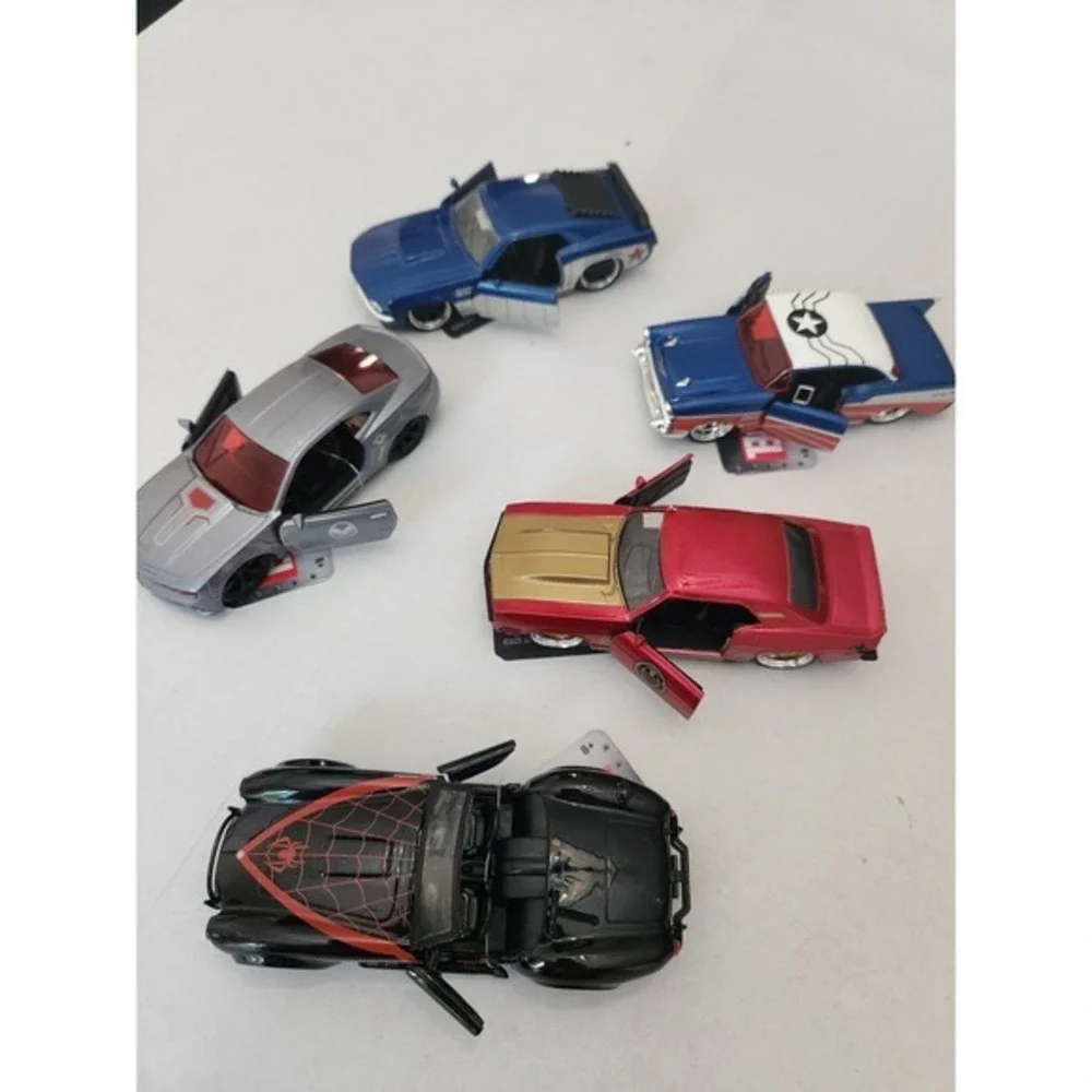 5 Marvel Diecast Cars: Winter Soldier, Iron‎ Man, Spider-Man, Captain America + - Picture 12 of 12